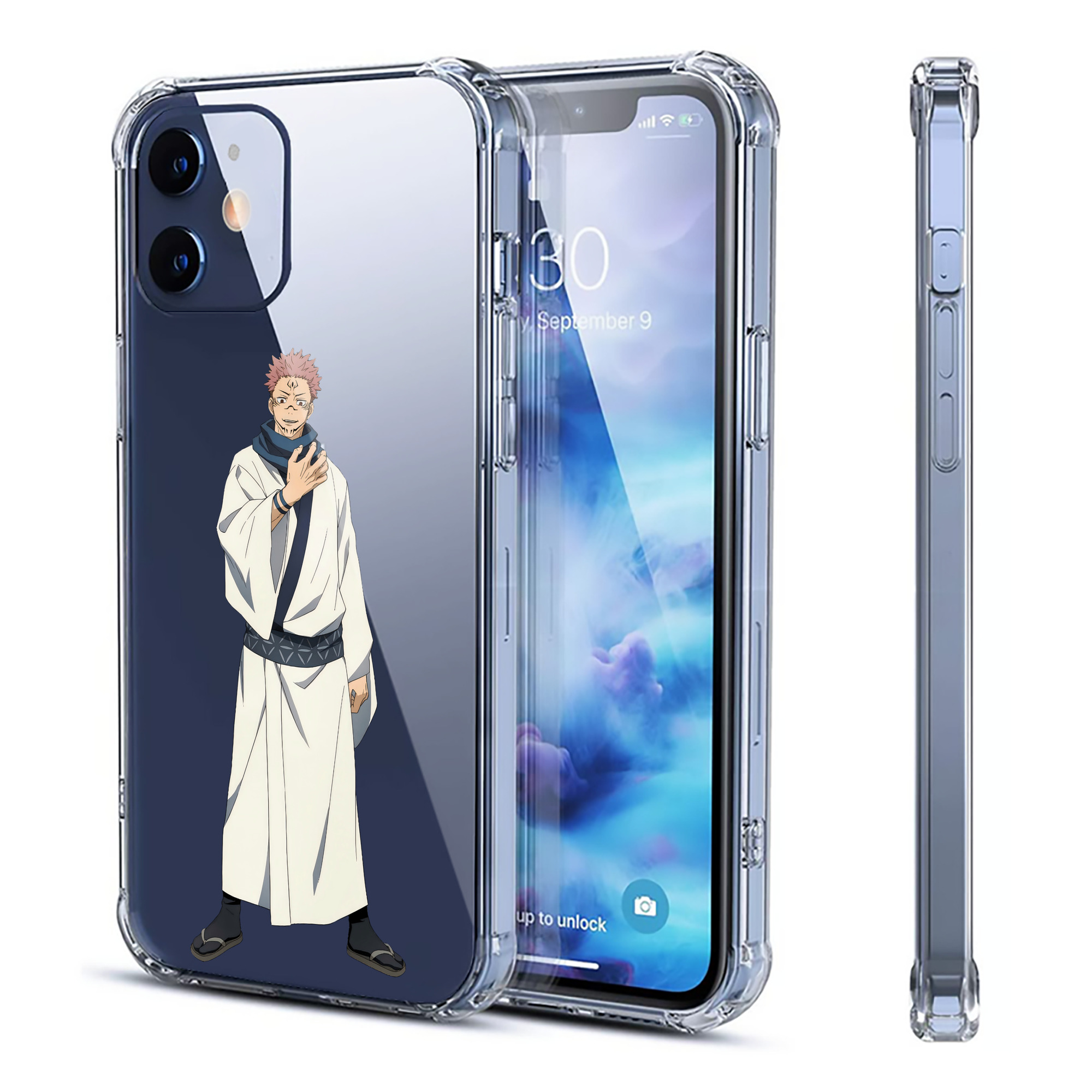 （画像用） 呪術廻戦 Jujutsu Kaisen 【iPhone 12シリーズ対応】透明スマホケース（クリアソフトケース）